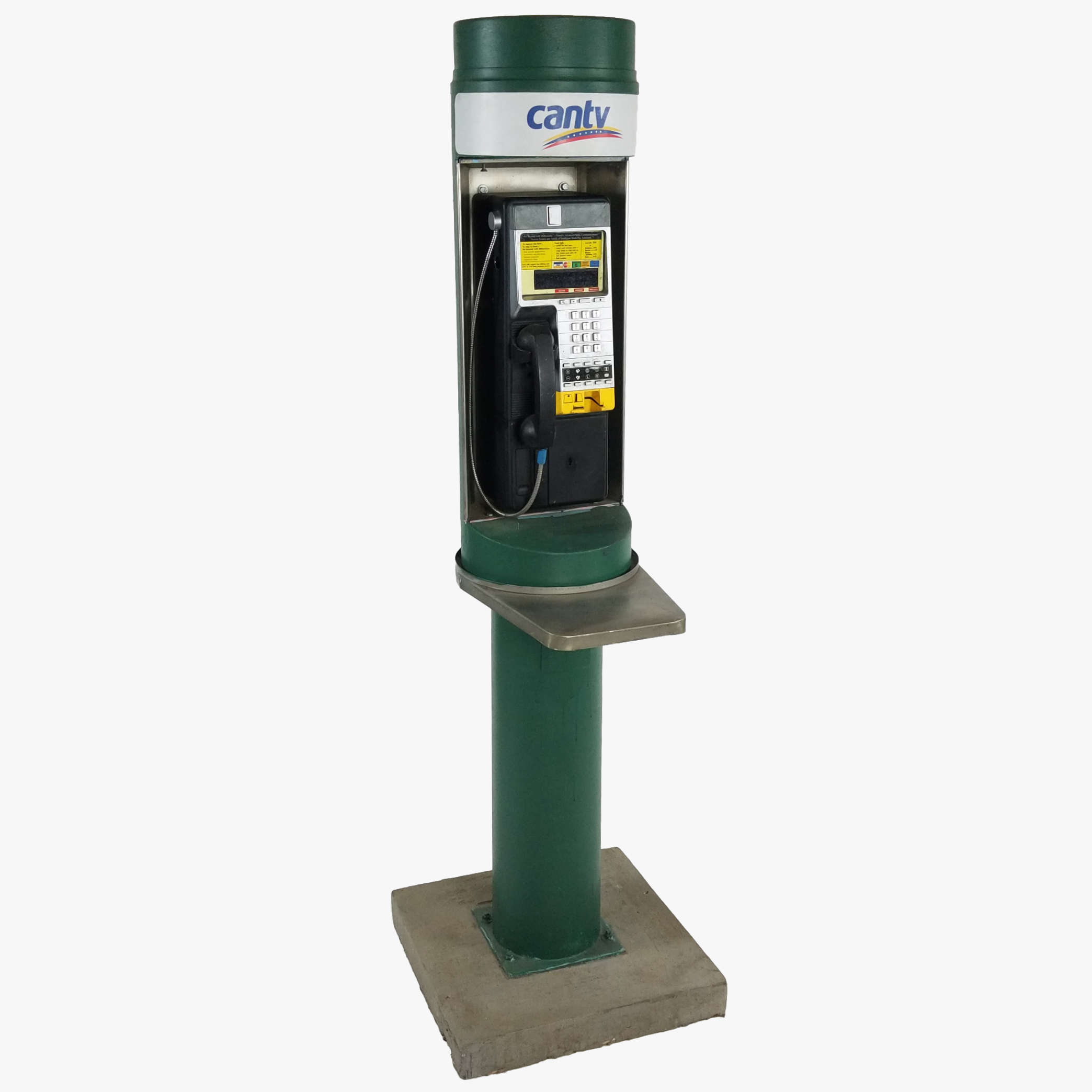 PAY PHONE / PEDESTAL / COLUMN W/ SHELF / GREEN Air Designs