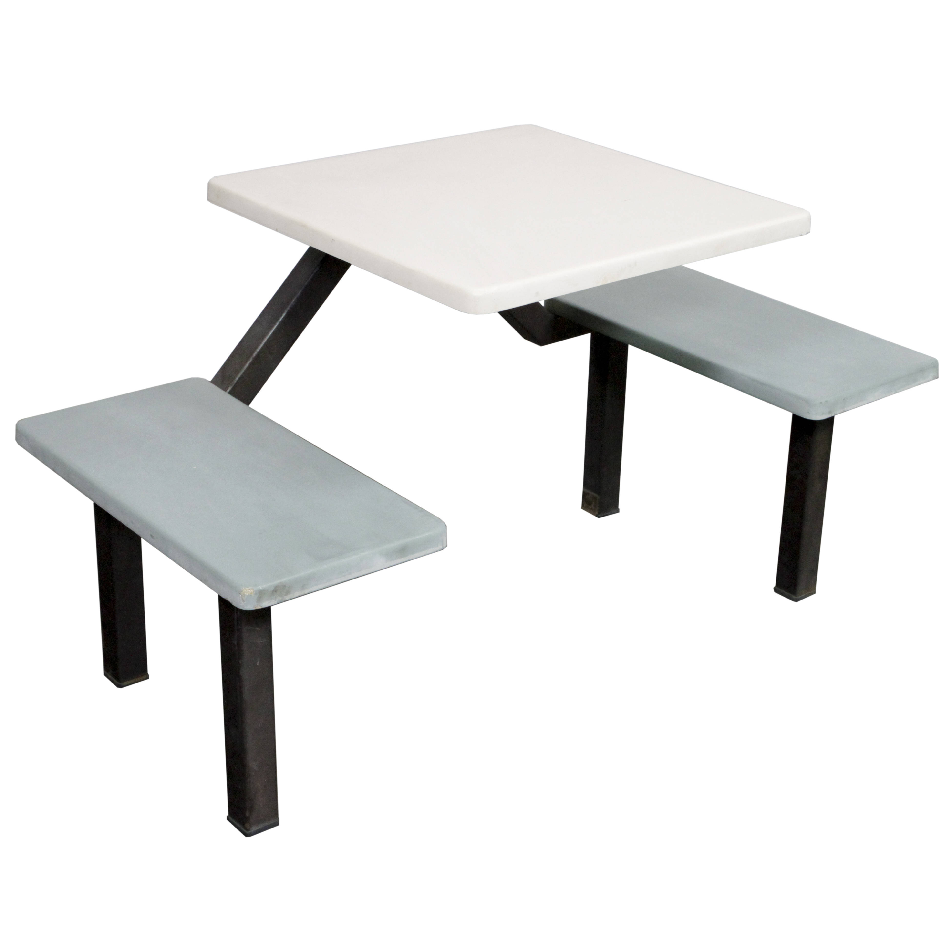OUTDOOR FIBERGLASS TABLE / TURQUOISE & BEIGE / 24″ Air Designs