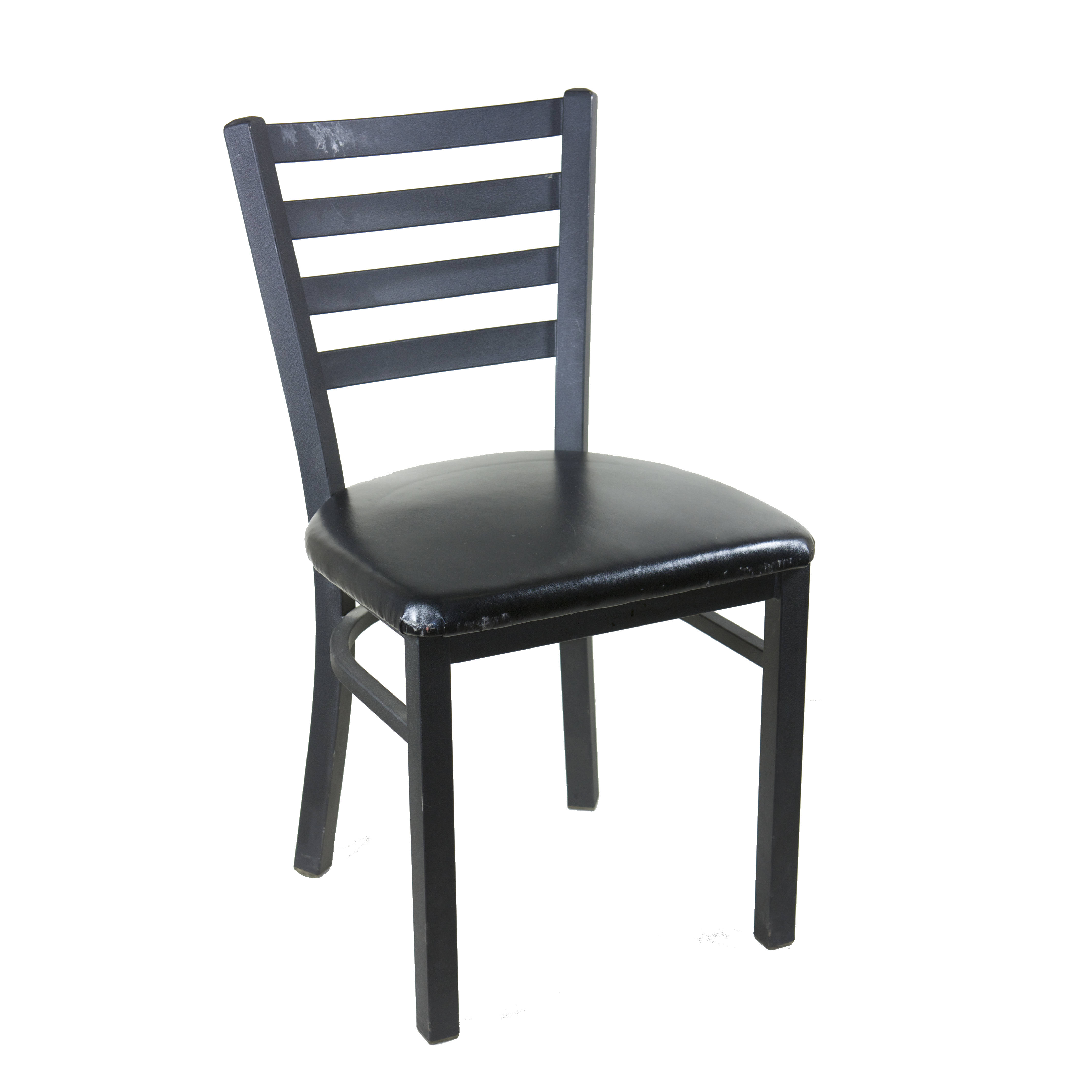 CHAIR / LADDER BACK / BLACK METAL W/ BLACK SEATS Air Designs