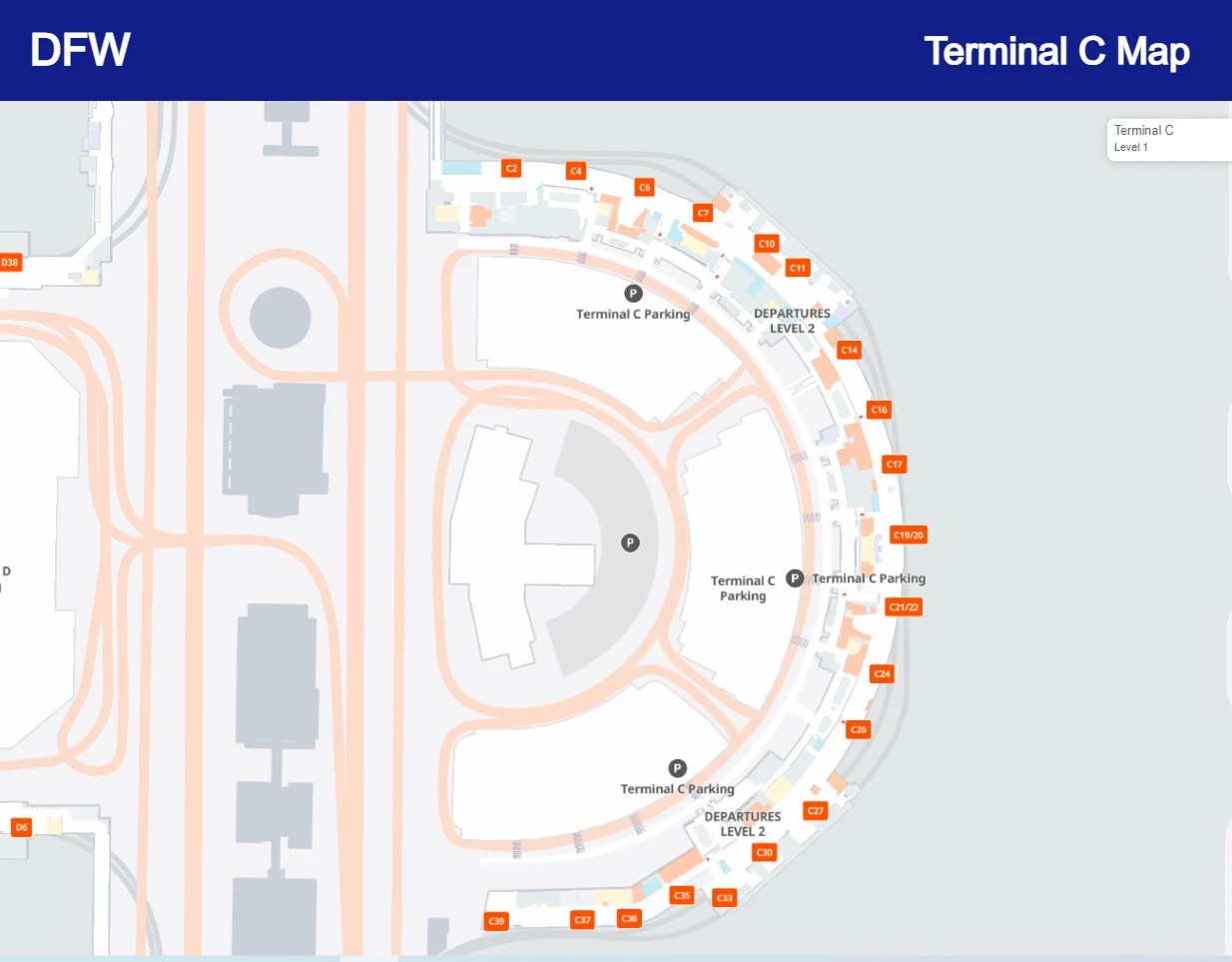 Dallas Fort Worth Airport Map Guide FoodTerminalsArrivals