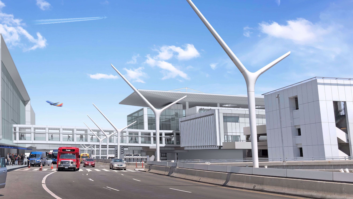 LAX Pedestrian Bridge Structure Succesfully Placed Over Roadway at Tom