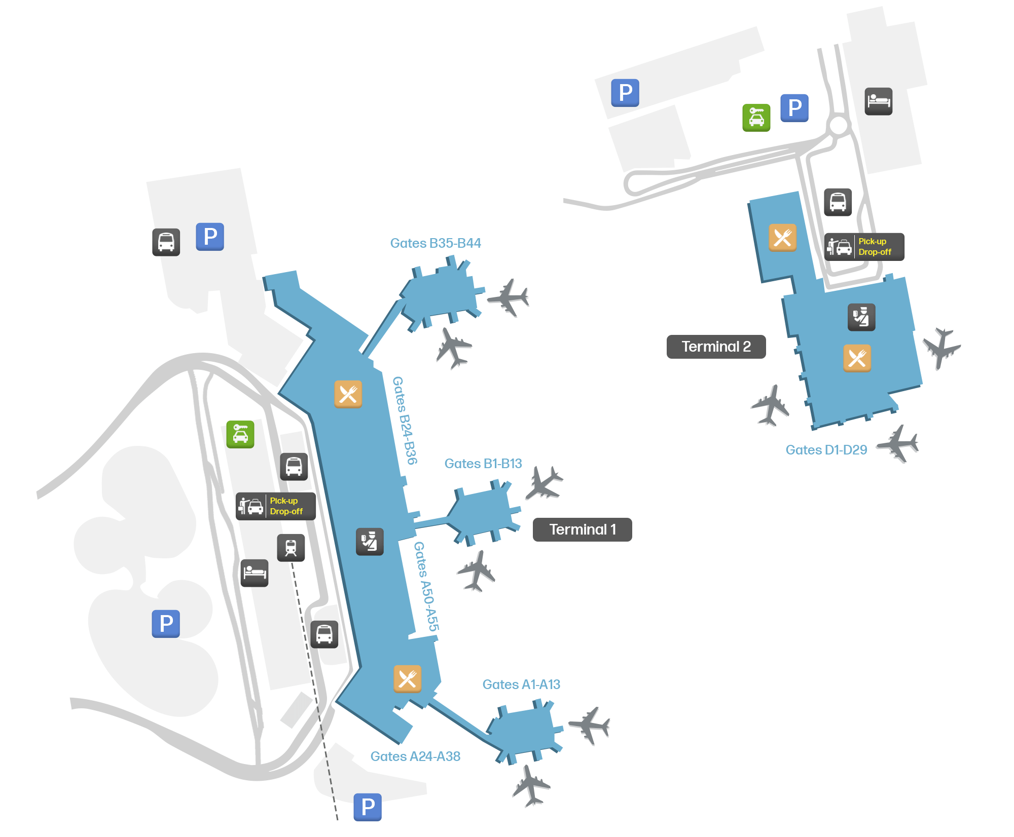 Milan (MXP) airport & terminal map