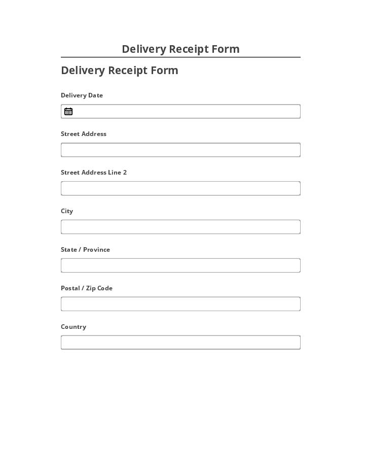 Arrange Delivery Receipt Form in Netsuite airSlate