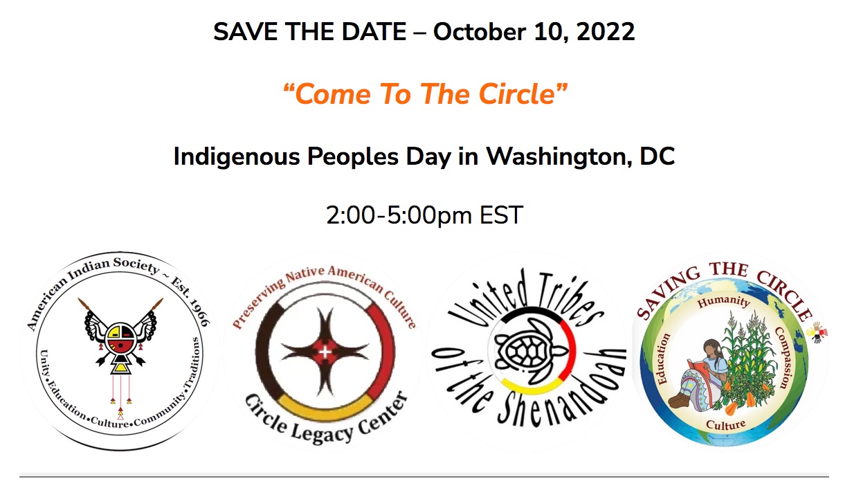 to the Circle" 2022 Indigenous Peoples Day Event American