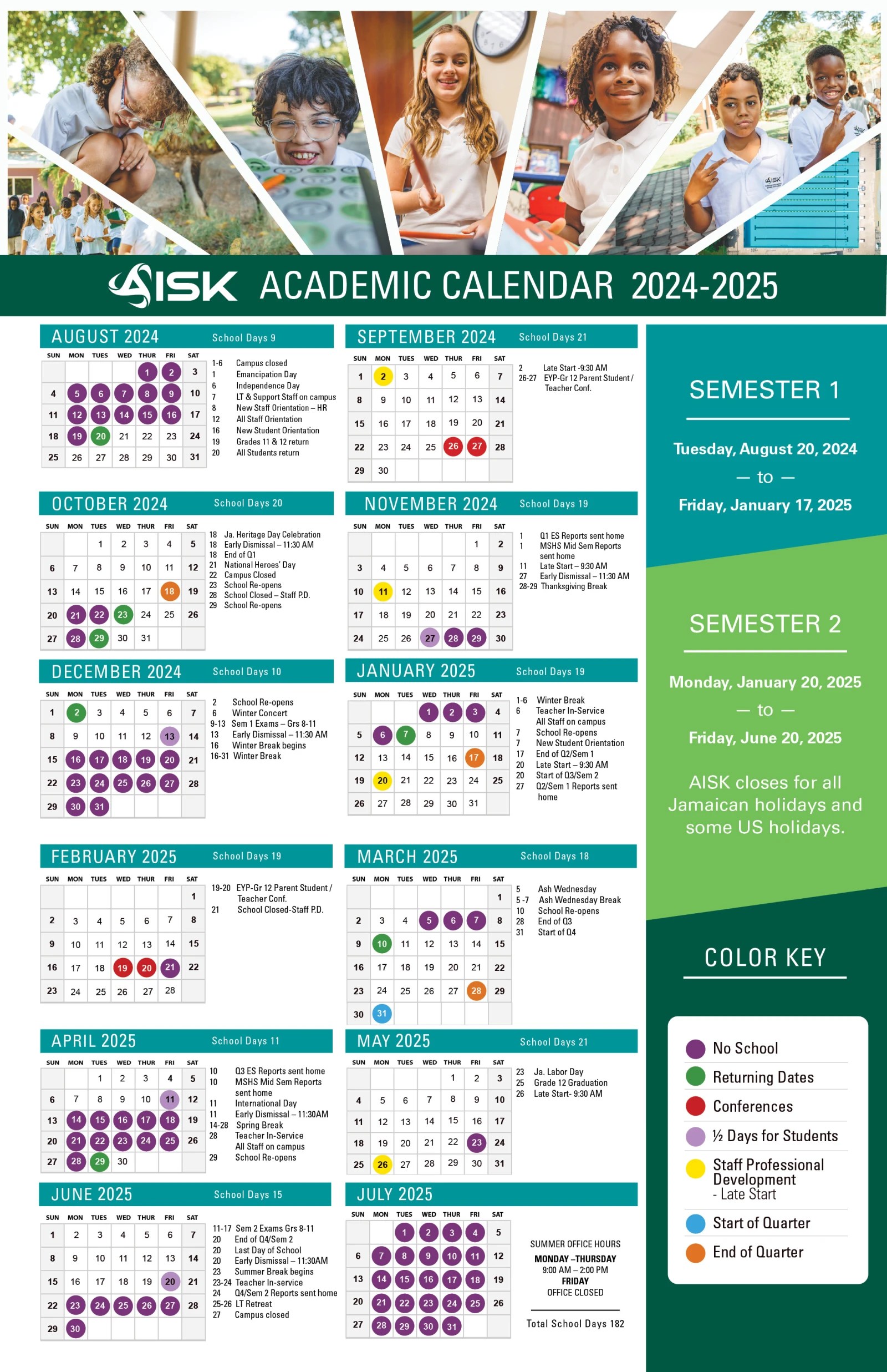 Calendar American International School of Kingston