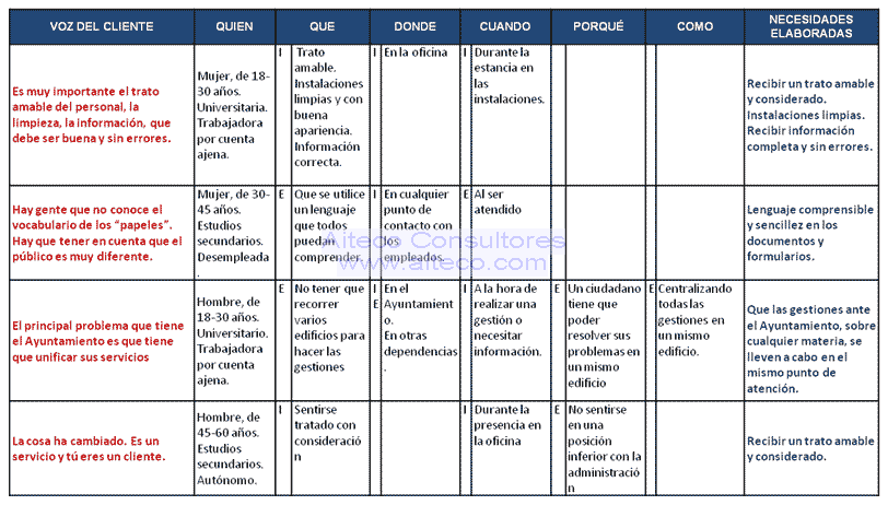 Voz Del Cliente Six Sigma Ejemplo Nuevo Ejemplo