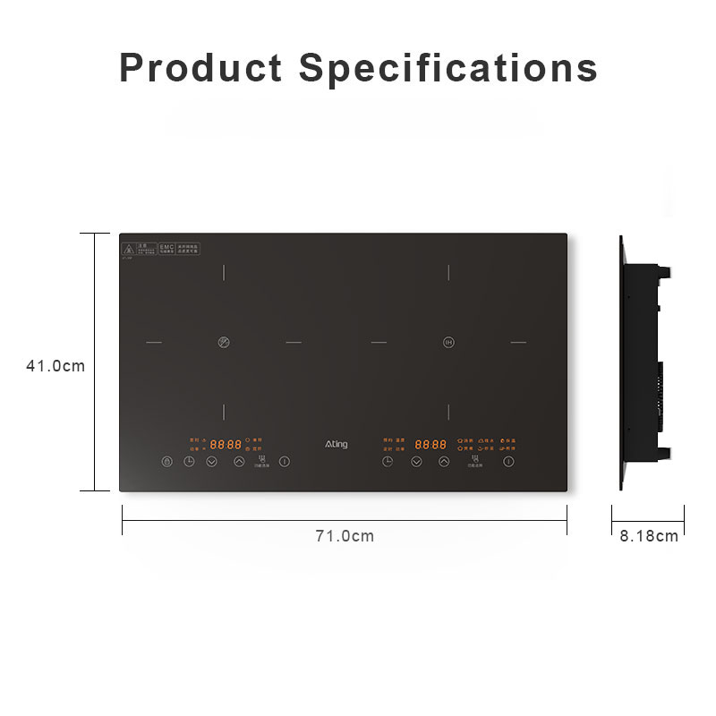 AT35F, 3500W builtin double burner induction hob