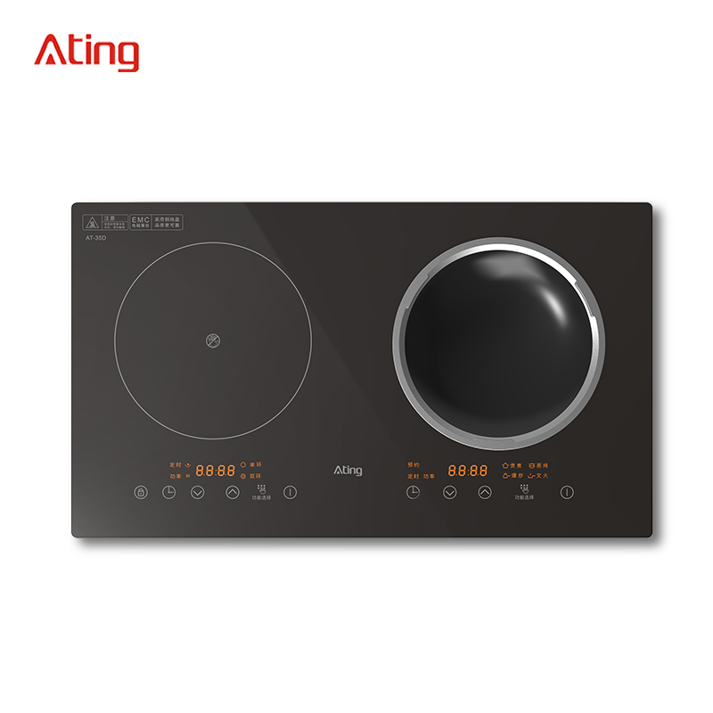AT35D, 3500W builtin double burner induction hob