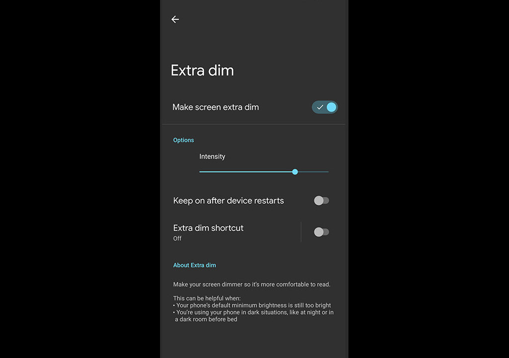 Extra Dim é o recurso do Android 12 para escurecer ainda mais a tela e