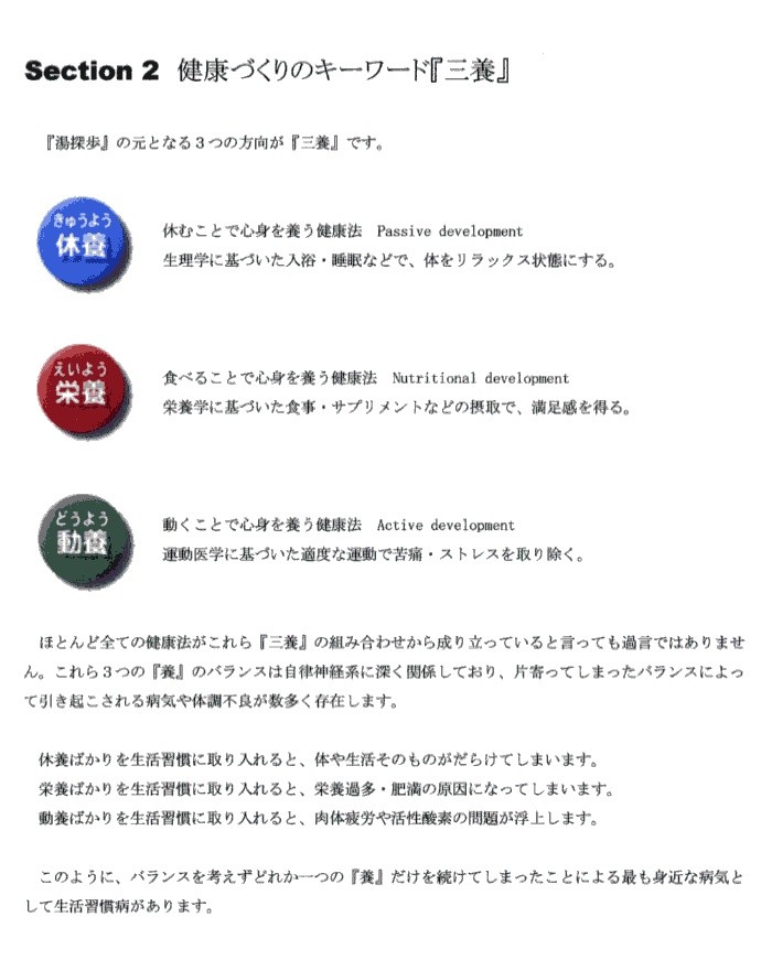 健康づくりのキーワード『三養』