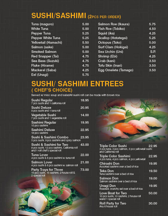 Akari Sushi and Japanese Food Tel 8454711773 / 8454718889 Fax