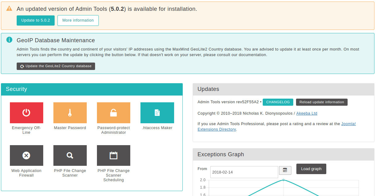Admin Tools for Joomla! Chapter 2. Using Admin Tools