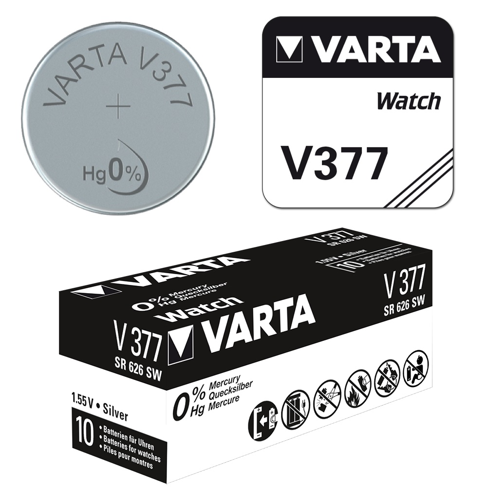 1x V377 Watch Battery SilberoxidKnopfzelle SR626 SR626SW 1,55V 21mAh