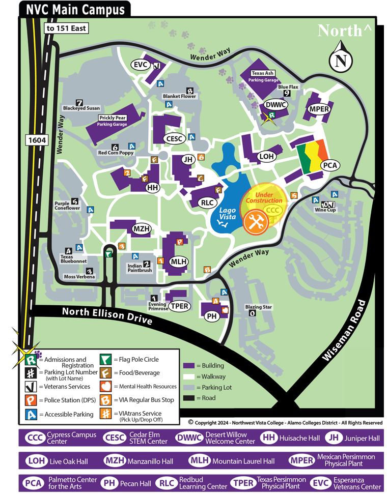 Northeast Lakeview Campus Map NVC Visit NVC & Admissions Center Alamo Colleges