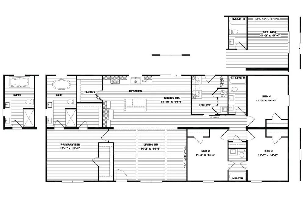 Clayton EVERETT ELITE 4 Bed 3 Bath Mobile Home For Sale