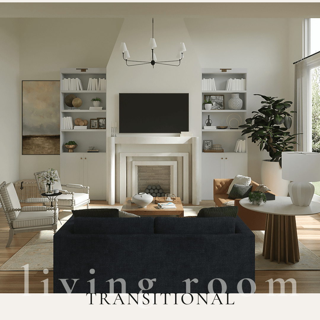 Transitional Living Room Alana Frailey Interior Design