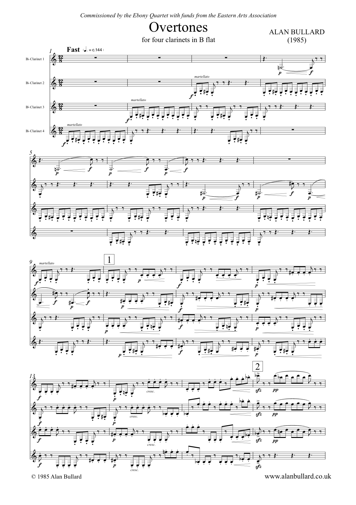 Piece of the Week 'Overtones' for four (1985) alanbullard