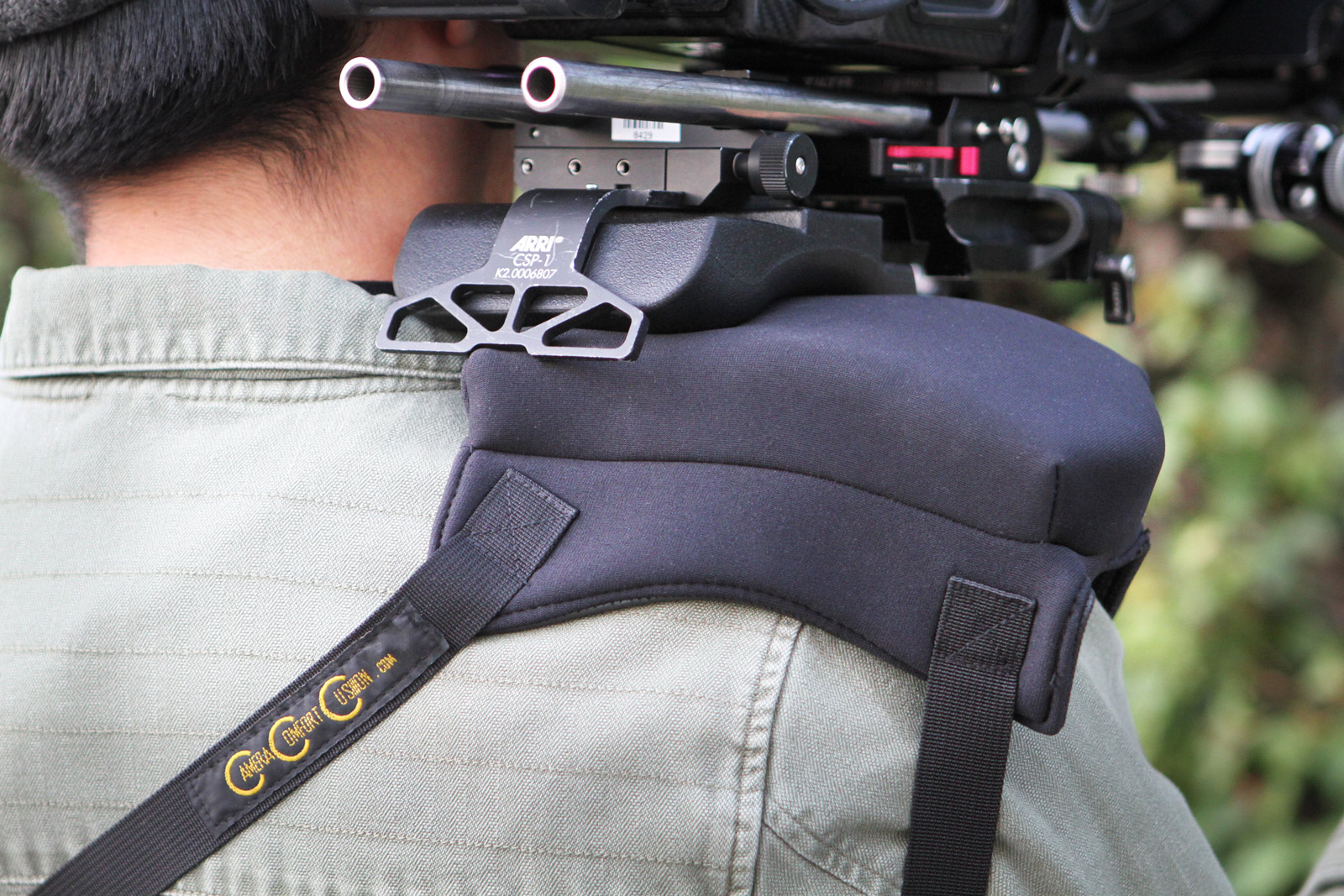 The camera comfort cushion is made with . Camera Comfort Cushion
