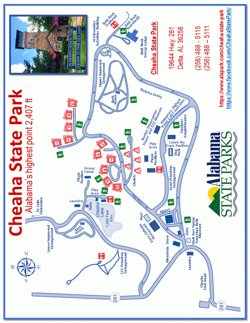 Cheaha State Park Map Cheaha Park Map Alapark