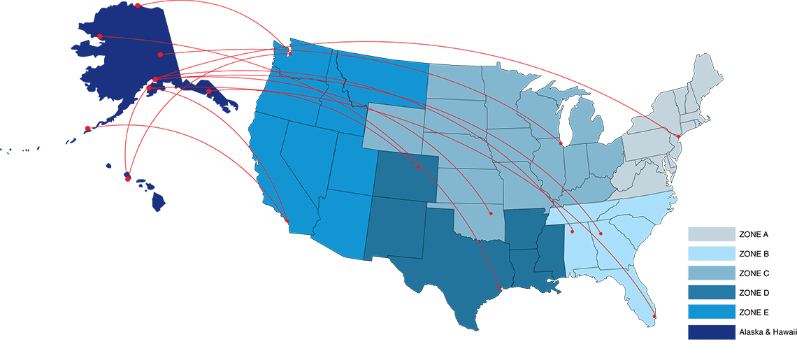 Alaska Shipping Provider Areas of Service