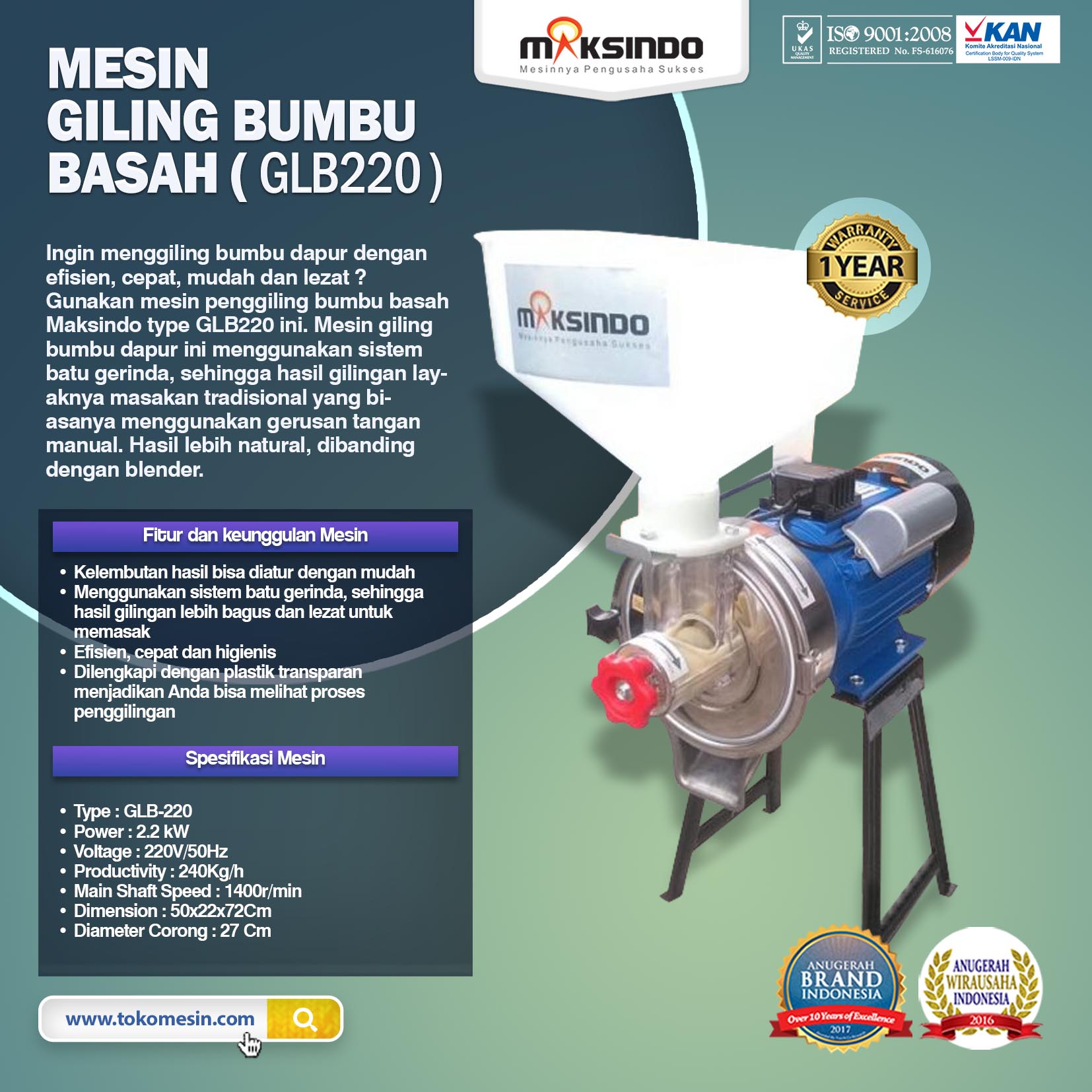 Jual Mesin Giling Bumbu Basah GLB220 di Surabaya Toko Mesin Maksindo Surabaya Toko Mesin