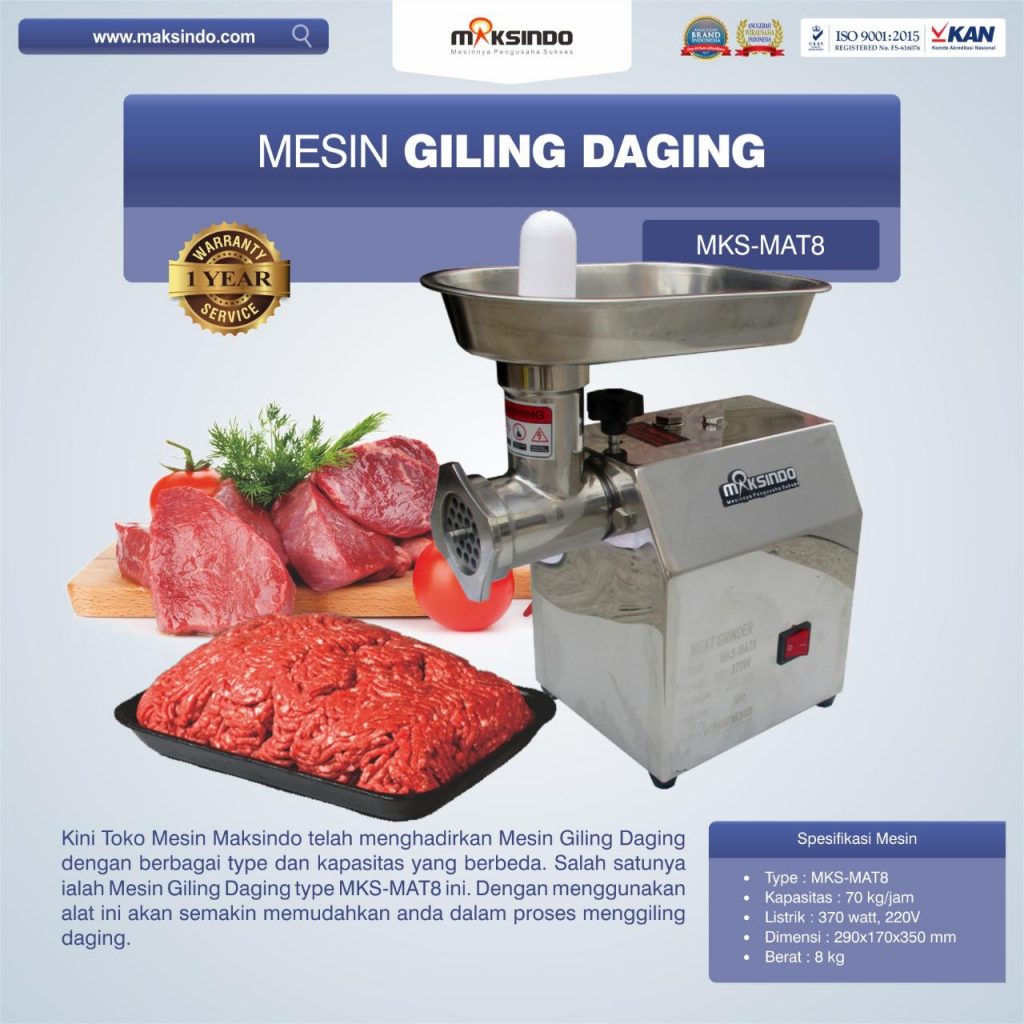 Jual Mesin Giling Daging MKSMAT8 di Surabaya Toko Mesin Maksindo Surabaya