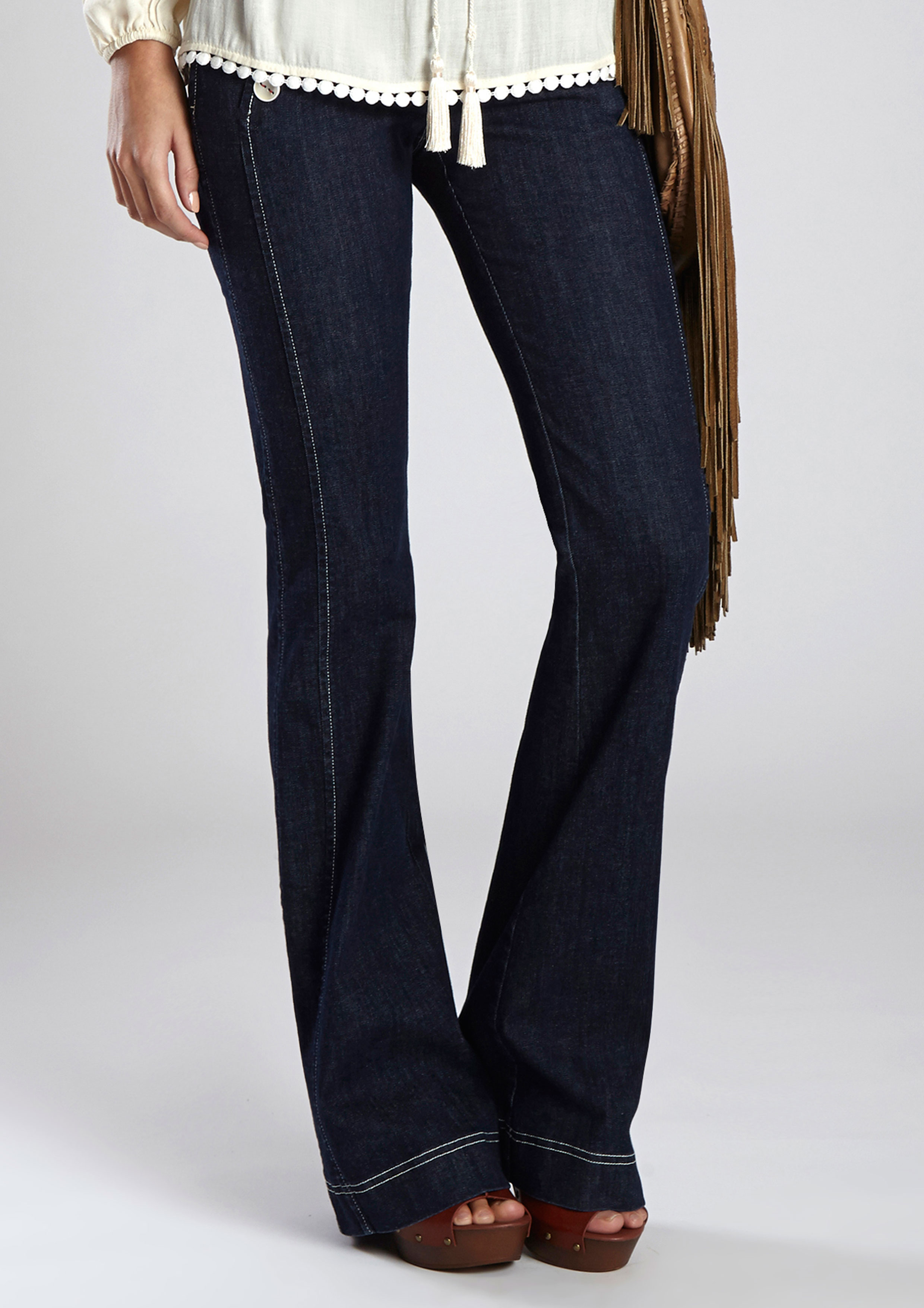 Bellbottom denim jeans