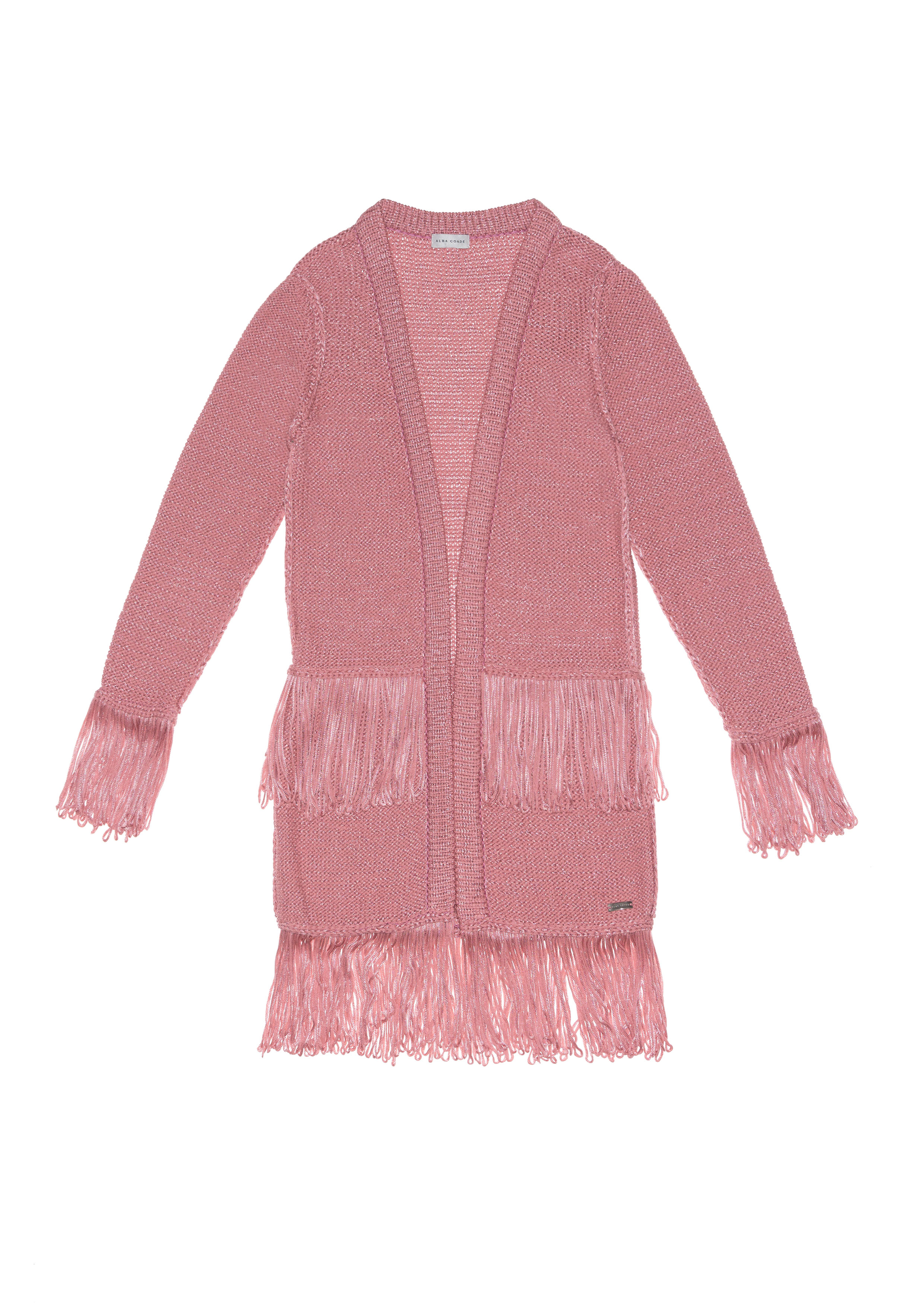 Long pink fringed jacket