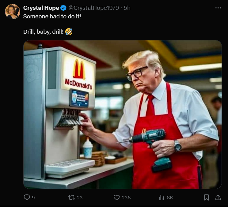 Trump vows to fix McDonald's ice cream machine while mocking Joe Biden