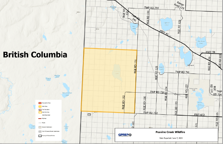 This is an Alberta Emergency Alert. The County of Grande Prairie has