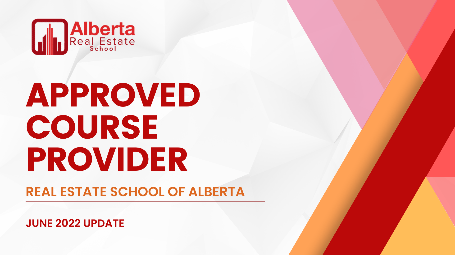 RECA Approved Course Providers June 2022 Update Alberta Real Estate School