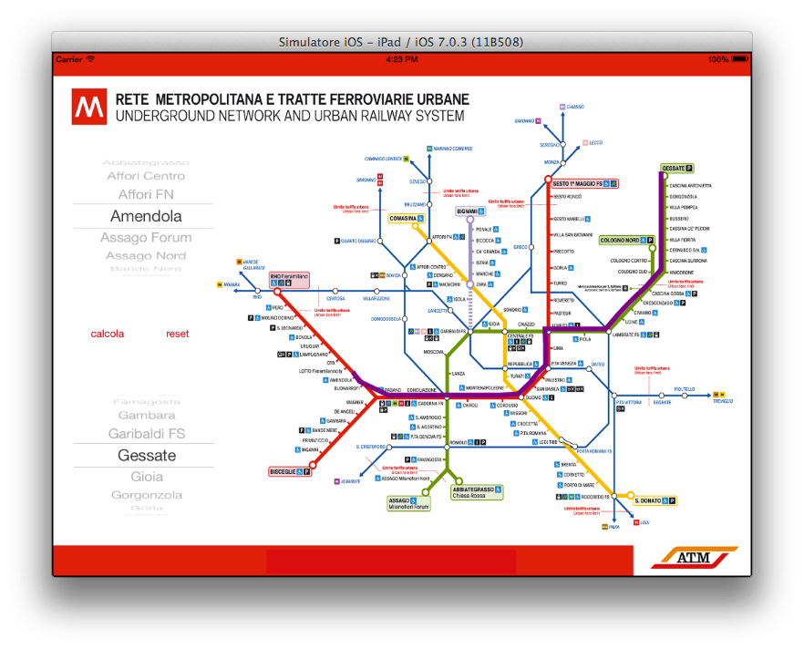 Карта миланского метро