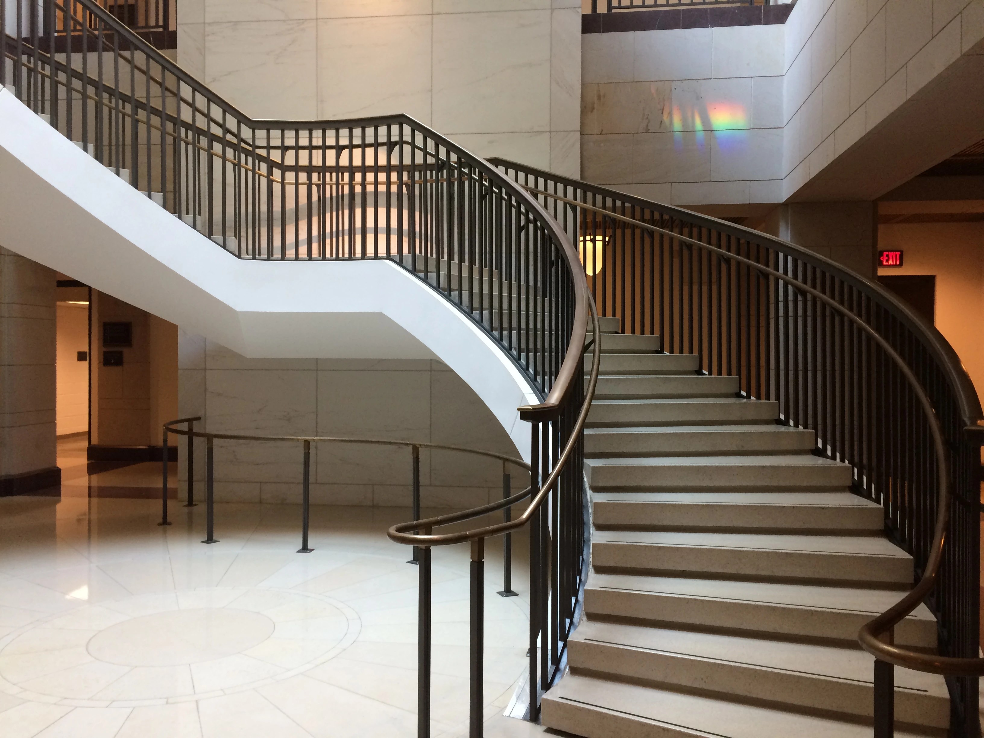 Curved Steel Spiral Staircase at the Capitol Visitors Center in