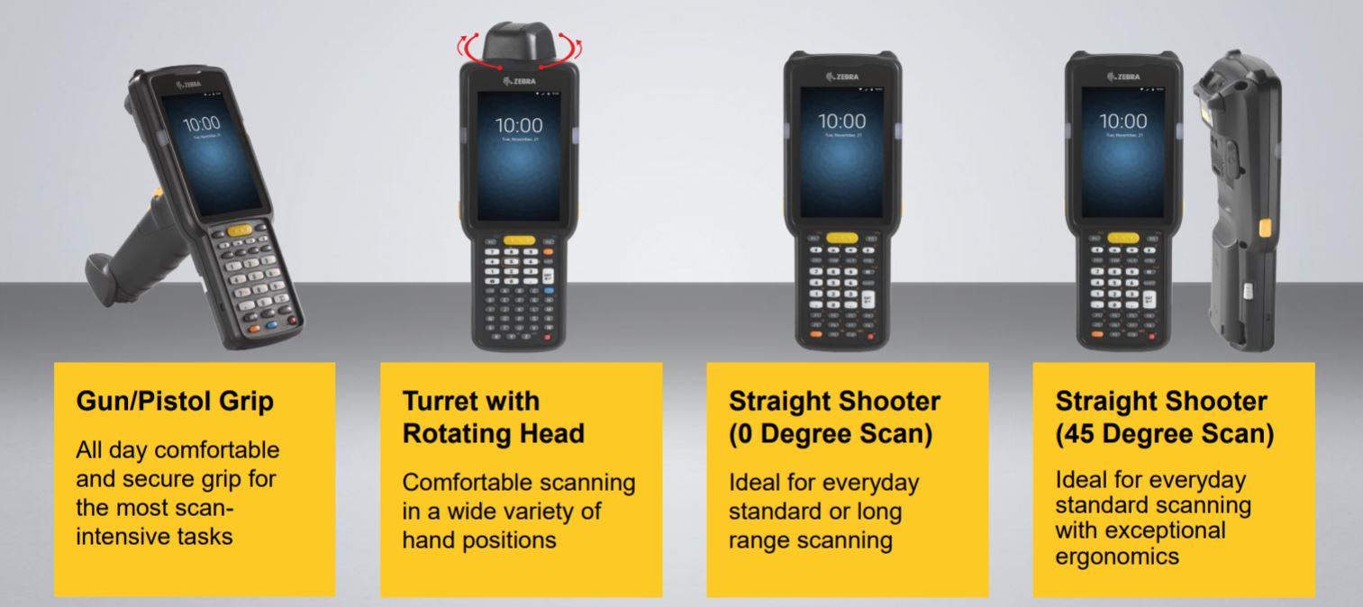 MC3300 series mobile computer part number definition for various