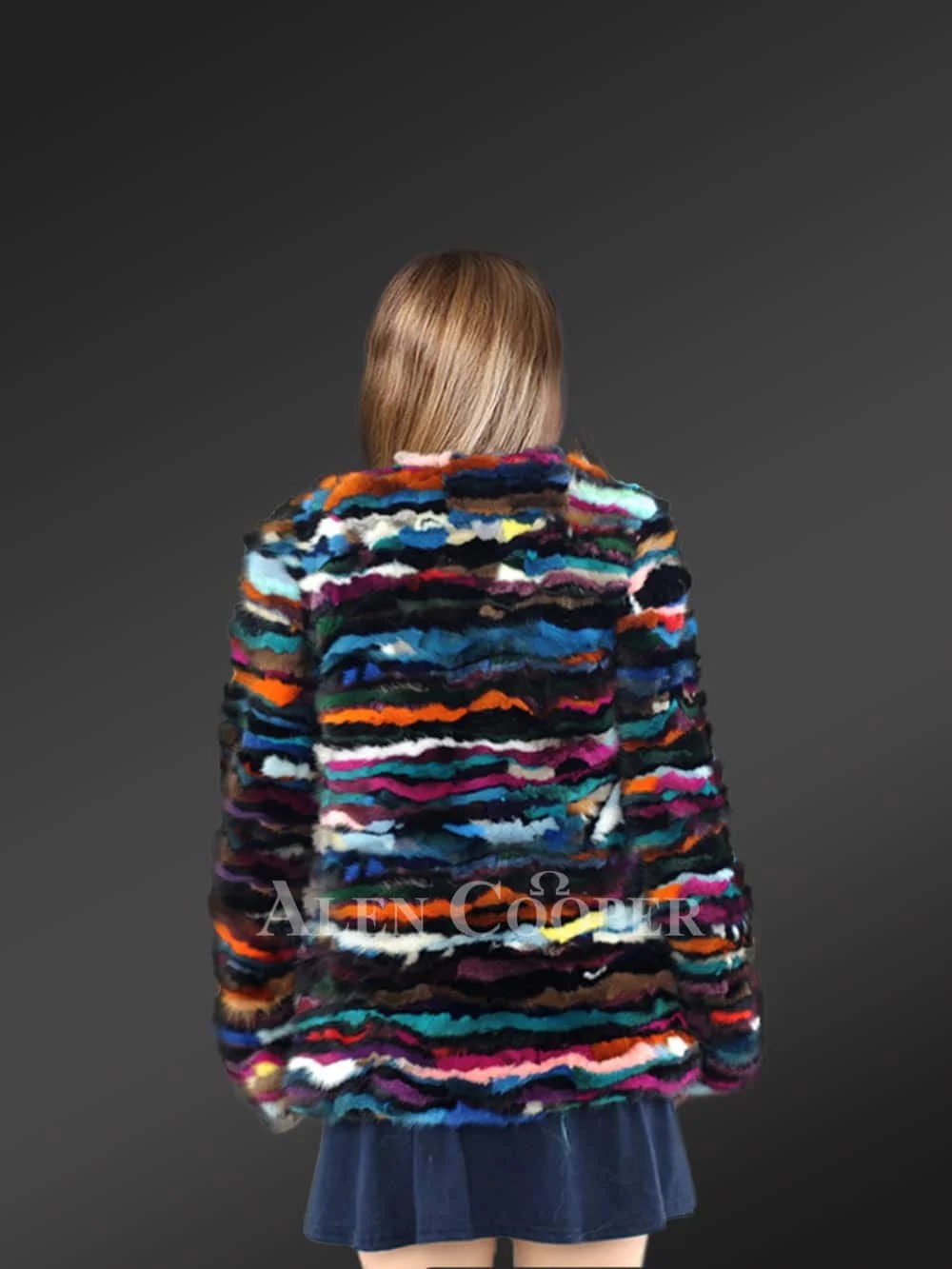 Genuine Multi Color Mink Coat