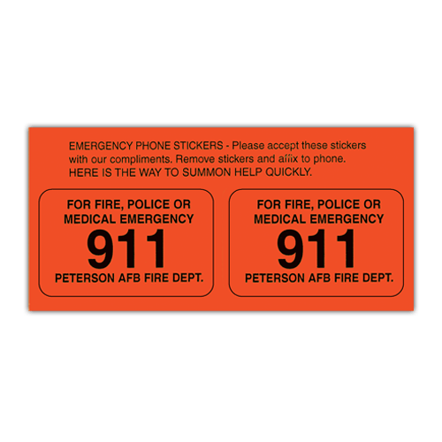 Custom 2 Up Telephone Emergency Stickers
