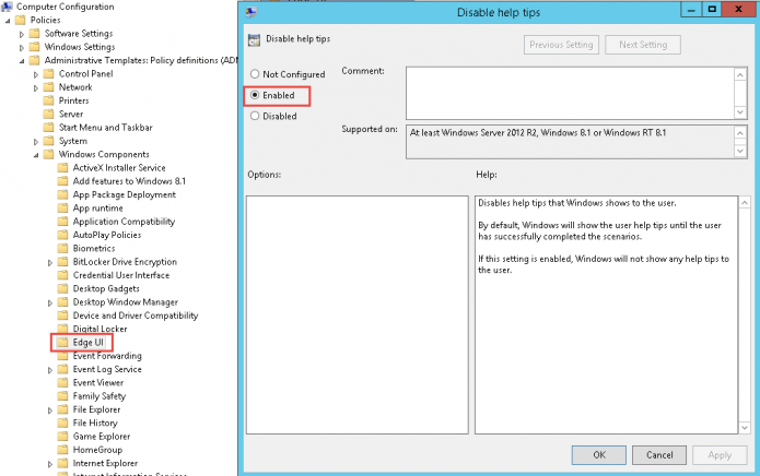 Windows 8.1 Disable Help Tips and Screen Alexandre VIOT