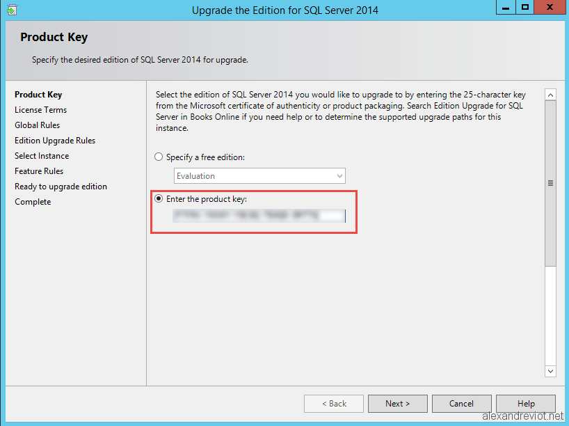 SQL Server 2014 How to change the Product Key Alexandre VIOT