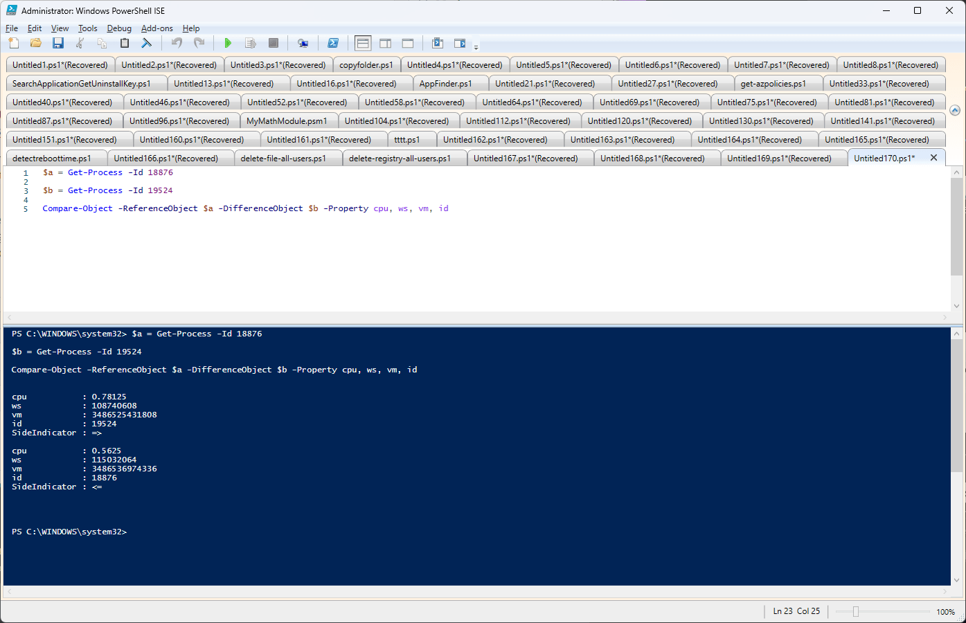 Compare two processes using PowerShell Alexandru Marin