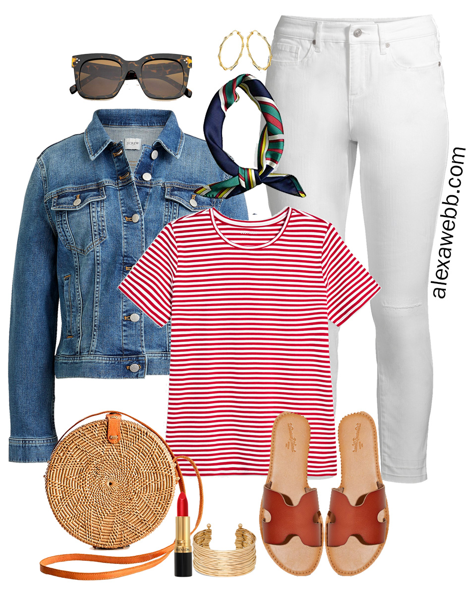 jeans with red stripe outfit