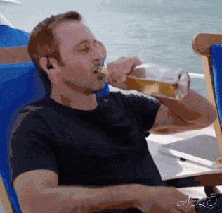 Alex O'Loughlin champagne