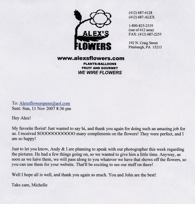 Alex's Flowers Pittsburgh Florist