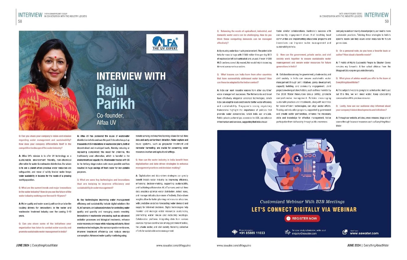 Interview given by Ms. Rajul Parikh in Everything About Water (EAW