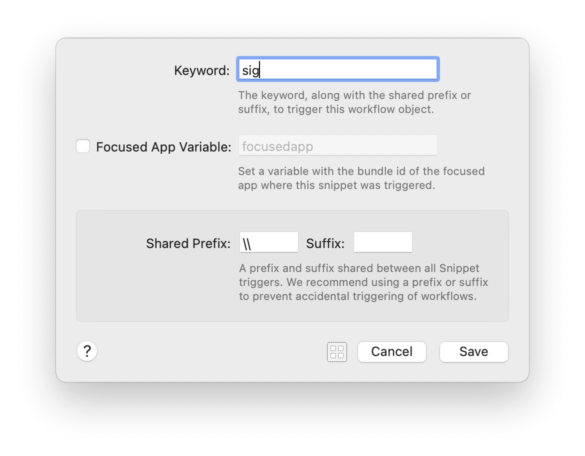 Workflow Tutorial Using a Single Keyword for Multiple Snippets