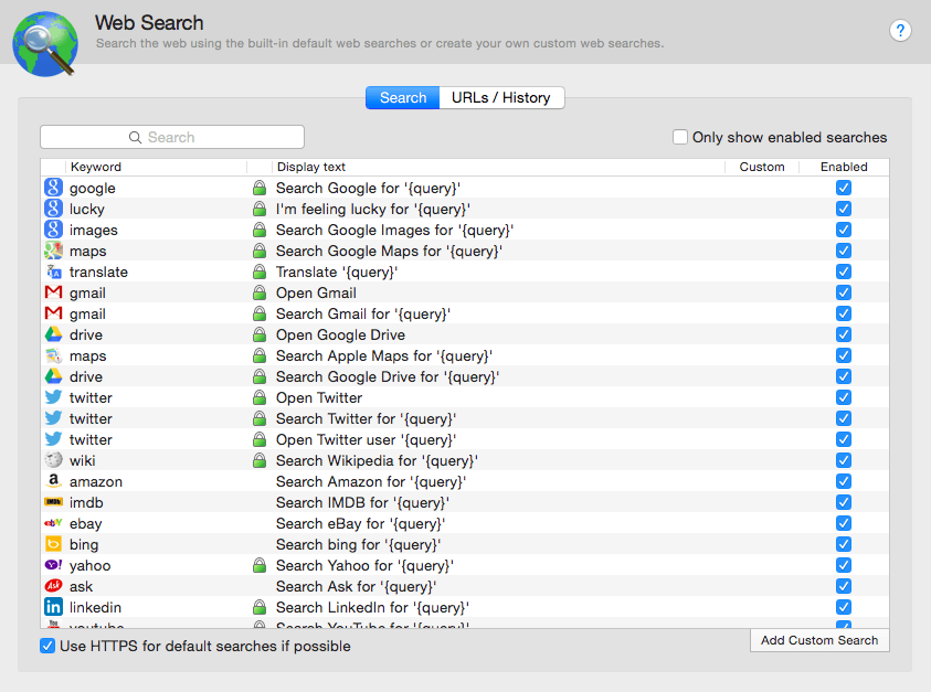 Web Search, Custom Search & URLs/History Alfred Help and Support Web Search, Custom Search & URLs/History Alfred Help and Support