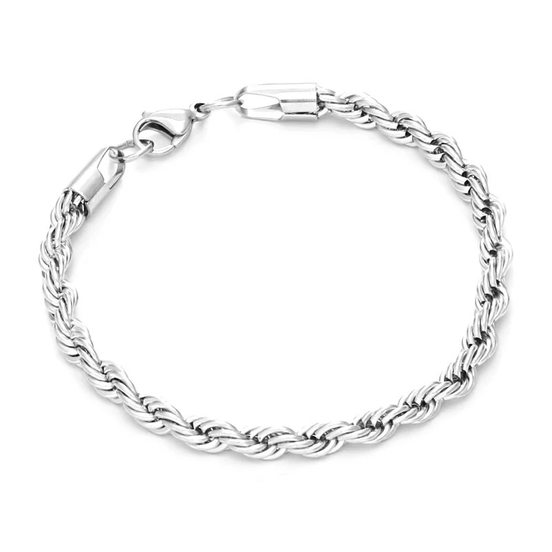 Silver Rope Bracelet 4mm Width Alfred & Co. London