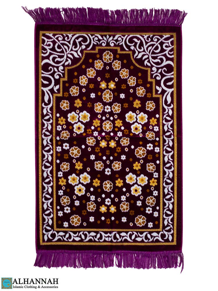 Deluxe Islamic Prayer Rug Plum II1272 » Alhannah Islamic Clothing