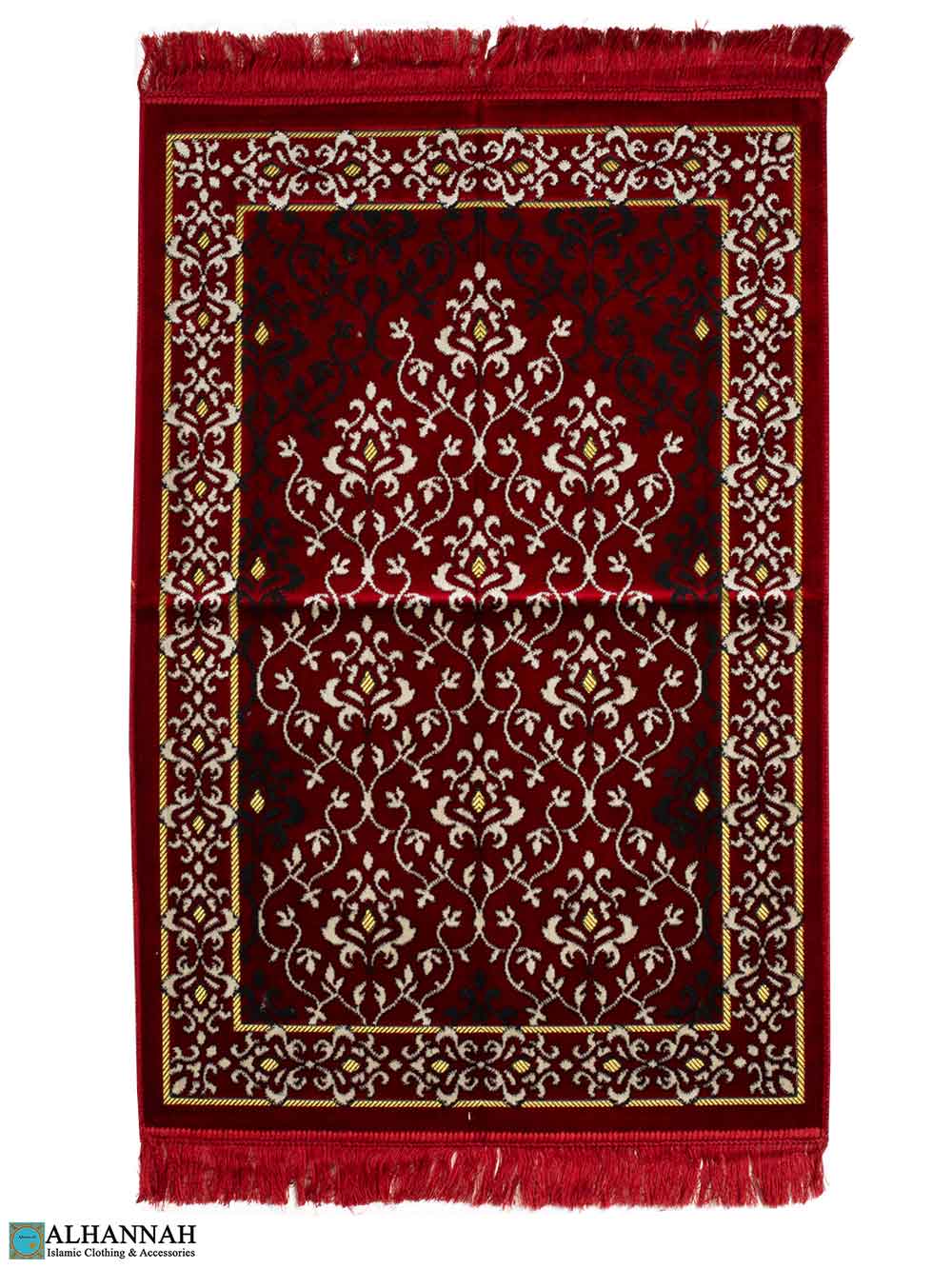 Turkish Prayer Rug Damask Design Red II1346 Alhannah Islamic