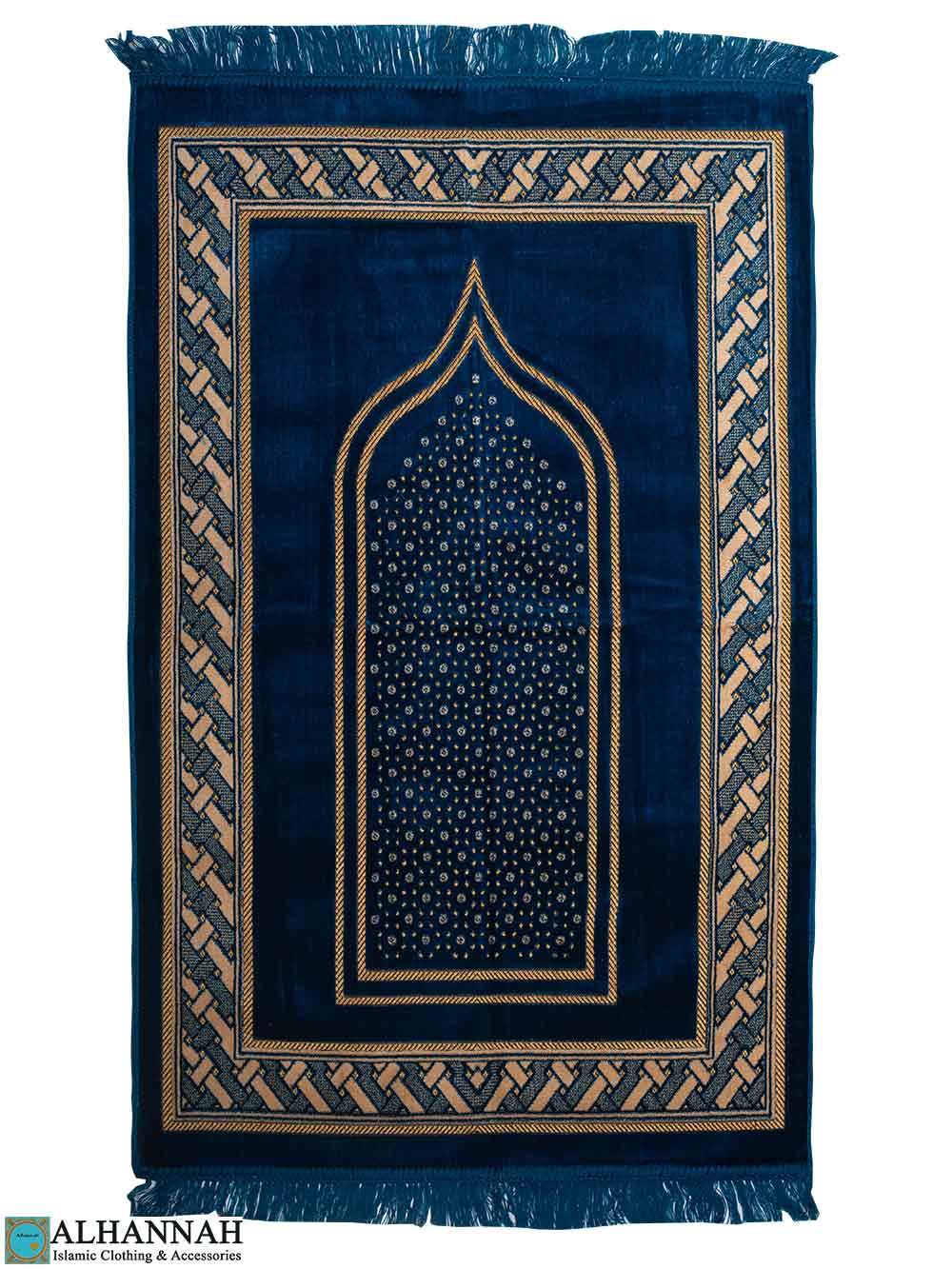 Checked Mihrab Turkish Prayer Rug Turquoise ii1662 Alhannah