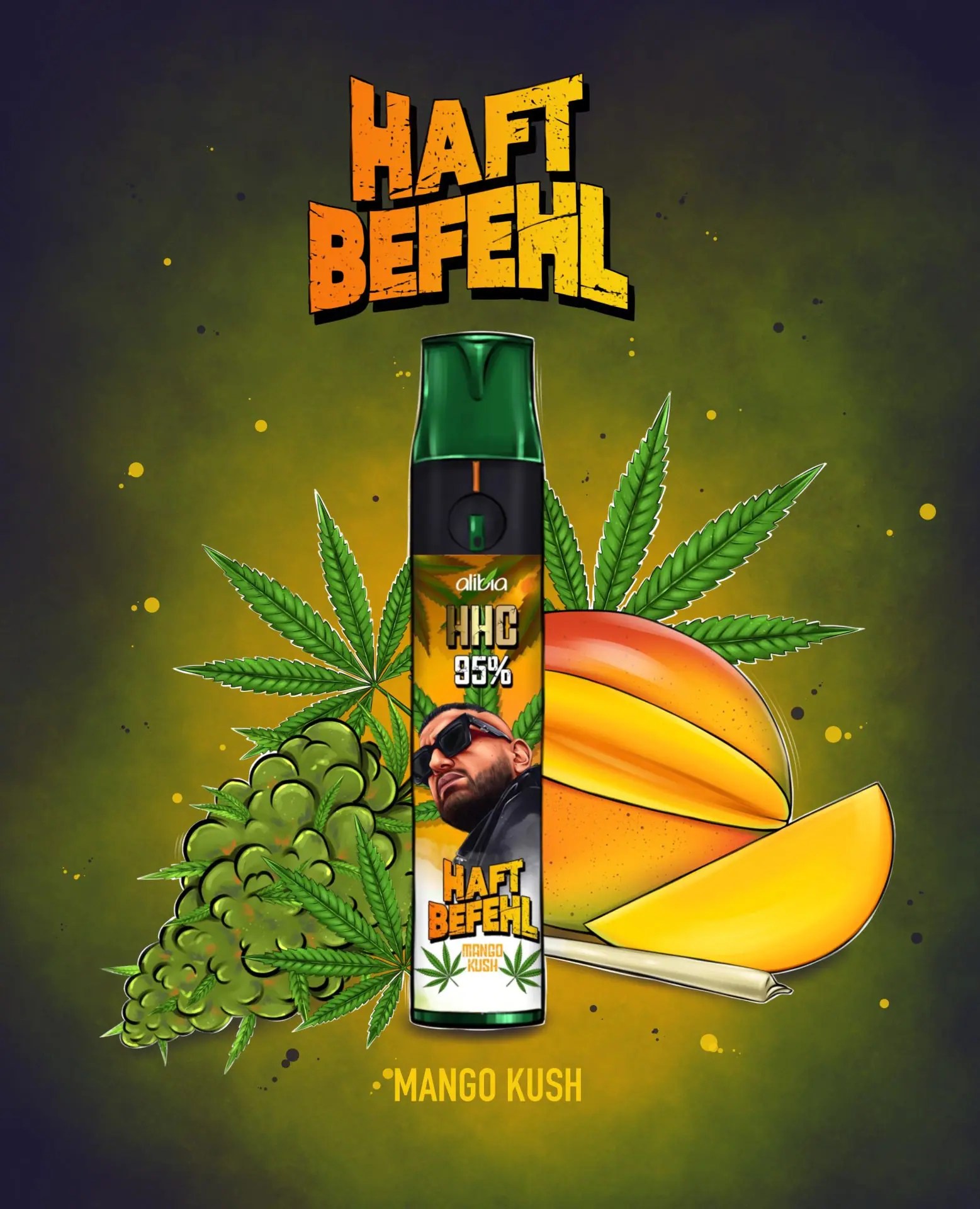 Haftbefehl 300 Einweg HHC Vape "Mango Kush" Alibia
